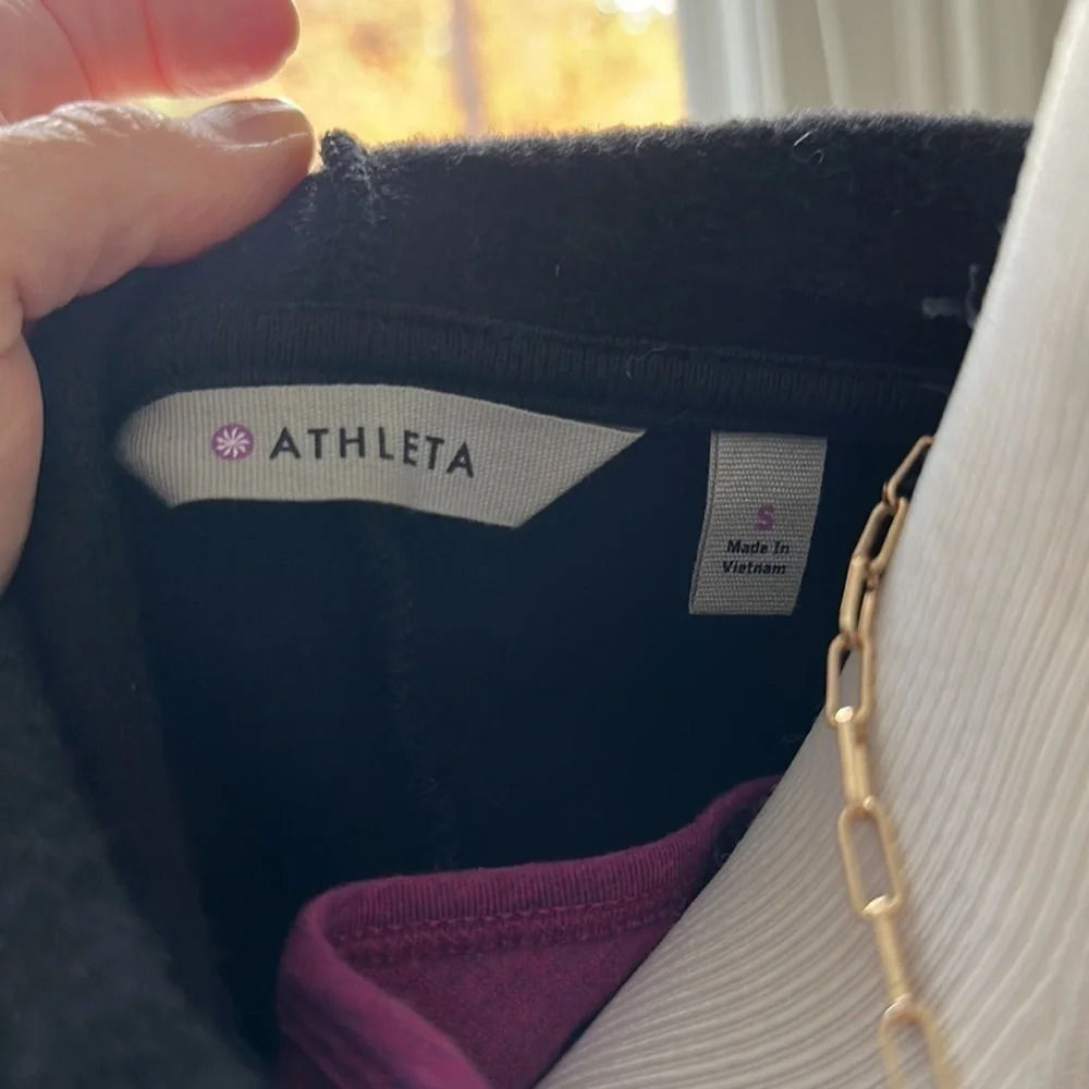 ATHLETA Fleece Hoody, Black, Size Small, Like New - Picture 8 of 8
